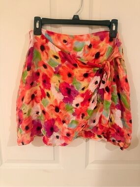 Chaser Floral Tie-Waist Mini Skirt - Multicolor